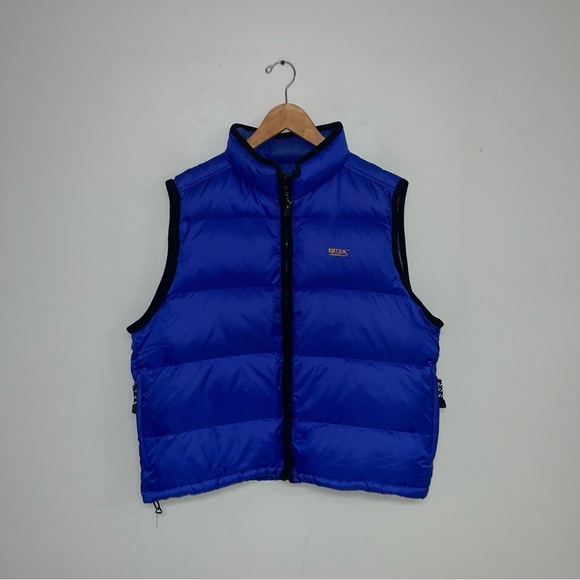 Eddie Bauer Vest Men's Size Medium Blue Black‎ EBTEK Vintage Puffy Down Filled - Picture 2 of 11
